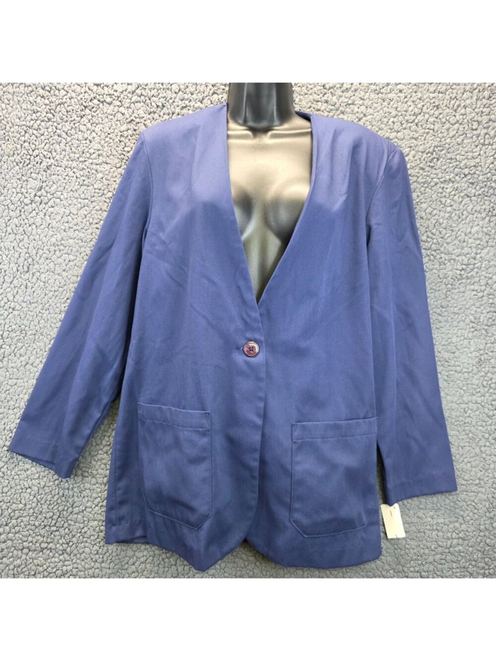 Vintage I.C.Isaacs Single Breasted Blazer 10 Navy Deadstock Preppy Office Retro